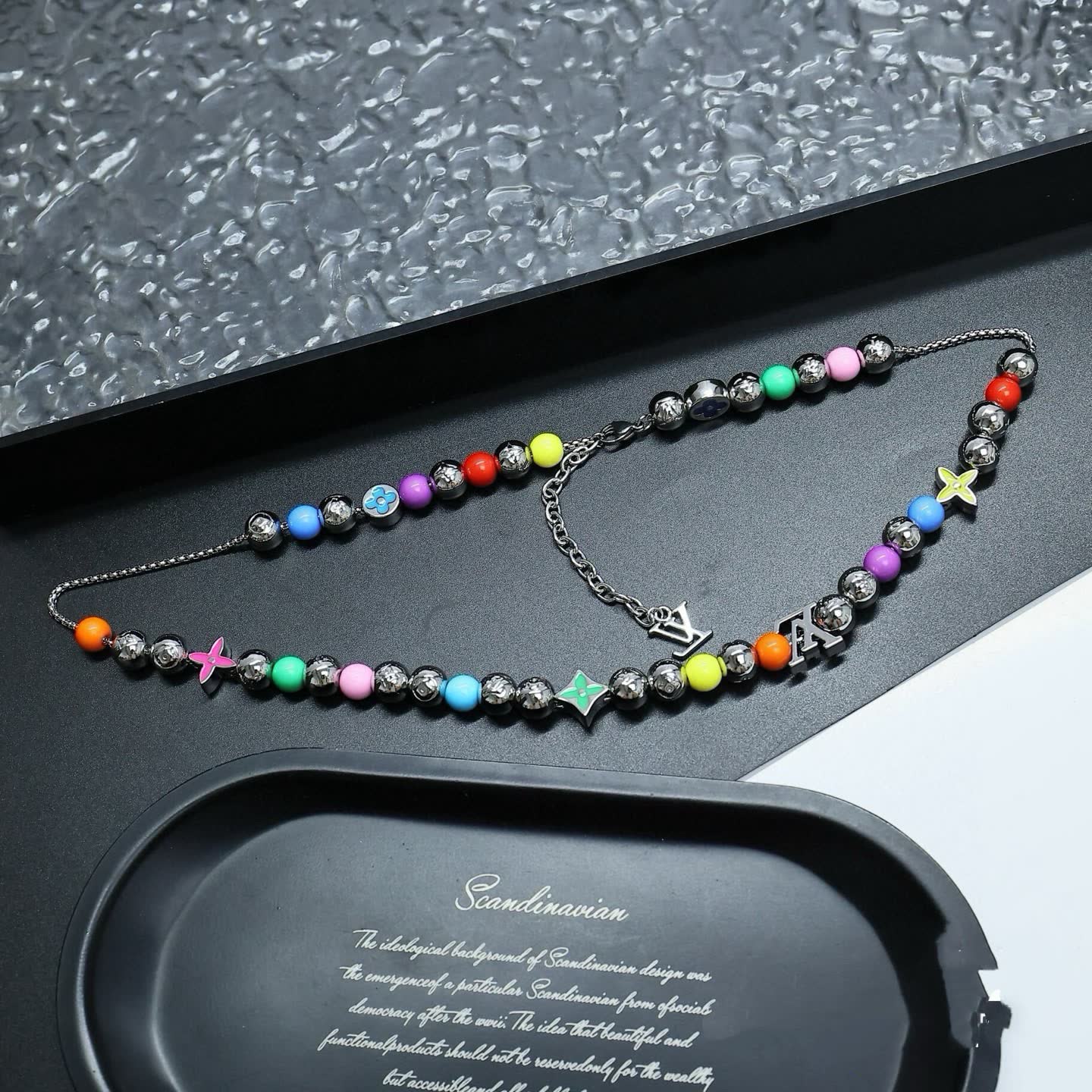 Louis Vuitton Multicolored Beaded Necklace and Bracelet Set